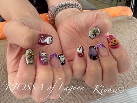 ハロウィンネイル×キラキラ