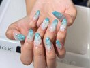 ブルーフラワーネイル