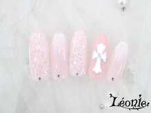 レオニー(Leonie)/クロム風パーツ×レースネイル