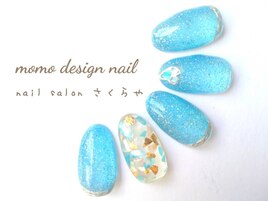 フラッシュラメ×シェルネイル