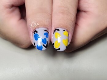 落書きフラワーのネイル