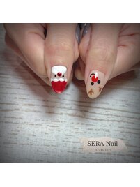 サンタ×トナカイのXmasネイル