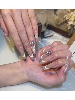 ニューネイル 池袋(NEW NAIL)/マグネットxラメフレンチ