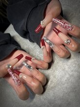 アールネイル(R-nail)/ツイード×フラッシュ×フレンチ