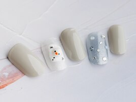 雪だるまネイル