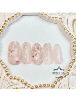 ピオニーネイル(peony nail)/7月新作　ふんわりフラワー