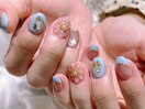夏　ぷっくりネイル