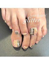 ネイルサロン グリッター(NAIL SALON glitter)/千鳥柄フット
