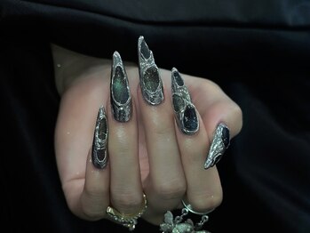 ネイルズバー 新宿店(Nails Bar)/メタリックシルバーネイル