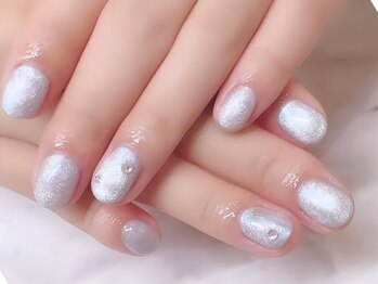 アイラッシュ ネイル バイ キララ(eyelash nail by KIRARA)/ピンクマグネット×ダルメシアン