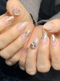 ゴールドホロ×Vカットストーン