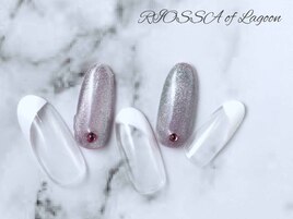 マットネイルｘ斜めフレンチ