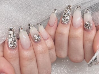 モカ 心斎橋(moca by Lee)/【Aina】ガラスフレンチネイル