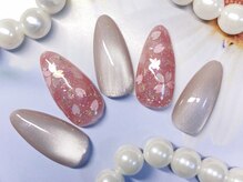 キラキラネイル 川口 南鳩ヶ谷店/大人っぽいさくら