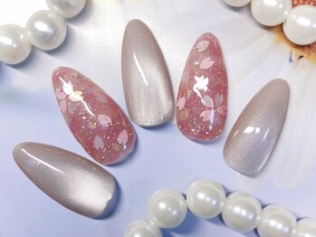 キラキラネイル 川口 南鳩ヶ谷店/大人っぽいさくら
