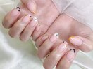 ハロウィンネイル　フレンチ　秋