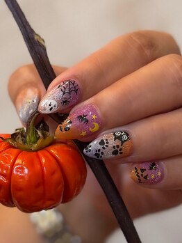 ネイルエディット オキナワ(Nail edit OKINAWA)の写真/パーティーを楽しむハロウィンネイル！秋トレンドの手書きアートが可愛い◎