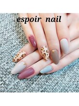 ネイルアンドアイラッシュサロン エスポアール(nail&eyelash salon espoir)/ヒョウ柄マットネイル75分コース