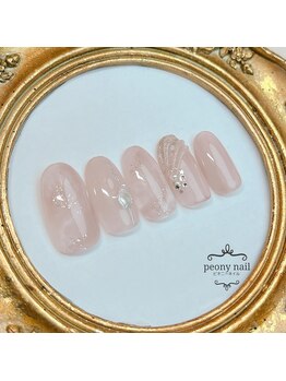 ピオニーネイル(peony nail)/7月新作　ベージュシェルネイル