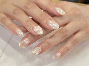 エムワイユーネイル(myu.nail)/艶々ホワイトミラー+・*