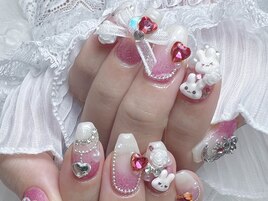 ピンクうさぎネイル　新規8500円