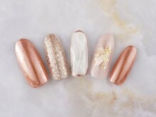 ネイルプラザ 河原町OPA店(NAIL PLAZA)/ミラー×大理石ネイル