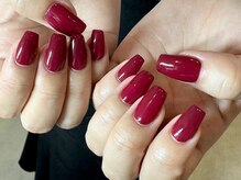 ヌル ネイル 堀江(NURU NAIL HORIE)/王道美爪！赤ワンカラー☆