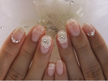 ネイルサロンミキ 横浜(MIKI)/シェル柄薔薇結婚式ウェディング