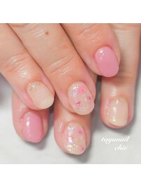 ナチュラル春ネイルデザイン