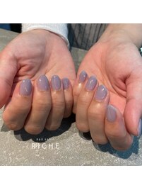 涼しげくすみパープルワンカラー