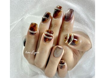 インクべっ甲とリングネイル