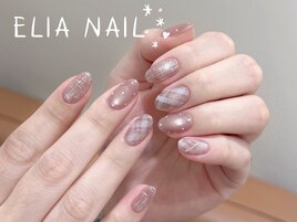 チェック×ドット