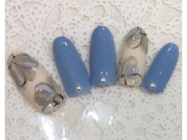 くすみフラワーネイル