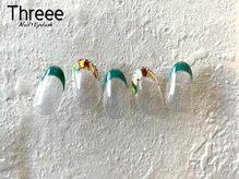 スリーネイルプラスアイラッシュ(Threee Nail+Eyelash)/カラーフレンチネイル