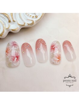 ピオニーネイル(peony nail)/7月新作　ハイビスカス