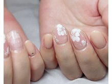 ノット 末広店(Knot)/チークネイル＋フラワーネイル