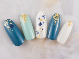 シンプル押し花ネイル♪