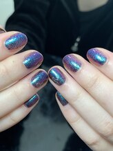 レディグリッター(Lady glitter)/ブルー系ラメ×イニシャル