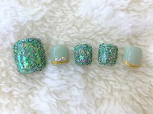 ネイルサロン アミ(Amie)/グリッターのオーロラフィルム