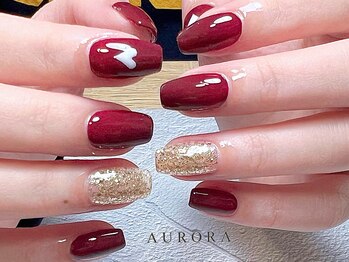 アウロラ 代々木上原(AURORA)/冬 ハート ワンカラー ボルドー