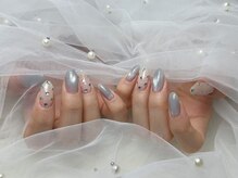 ワイネスト(YNEST)/水色ブリオンマグネットネイル