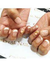 クリスタルネイル ゆめタウン博多店(CRYSTAL NAIL)/フレンチ大理石アートネイル