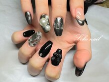 ロコネイル(Loko nail)/ブラックxミラーネイル
