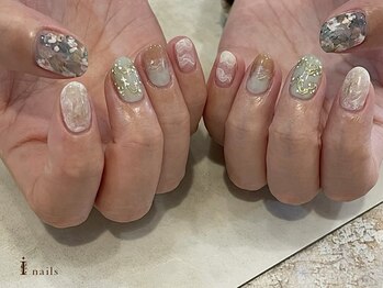 アイネイルズ 吉祥寺店(I nails)/トレンドフラワー印象派ネイル