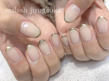 エムスラッシュアヴェダ 自由が丘(M.SLASH AVEDA)/メタリックフレンチネイル