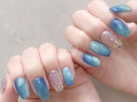 涼しげ水滴ネイル☆