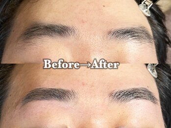 メンズ脱毛 メンズエステ エイト(8)/20代 眉毛パーマ＋wax脱毛お客様