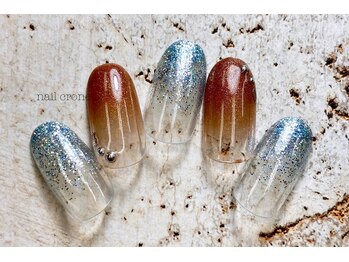 シンプルブルーラメネイル