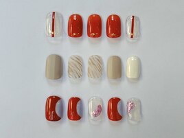 赤ネイル/ニュアンスネイル