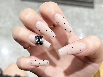 ★ベージュドットネイル★